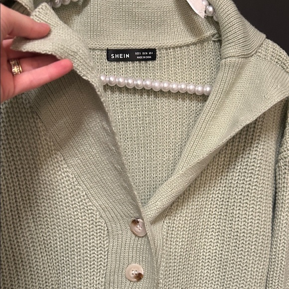 SHEIN Light Green Cowl Neck Sweater - Picture 2 of 2